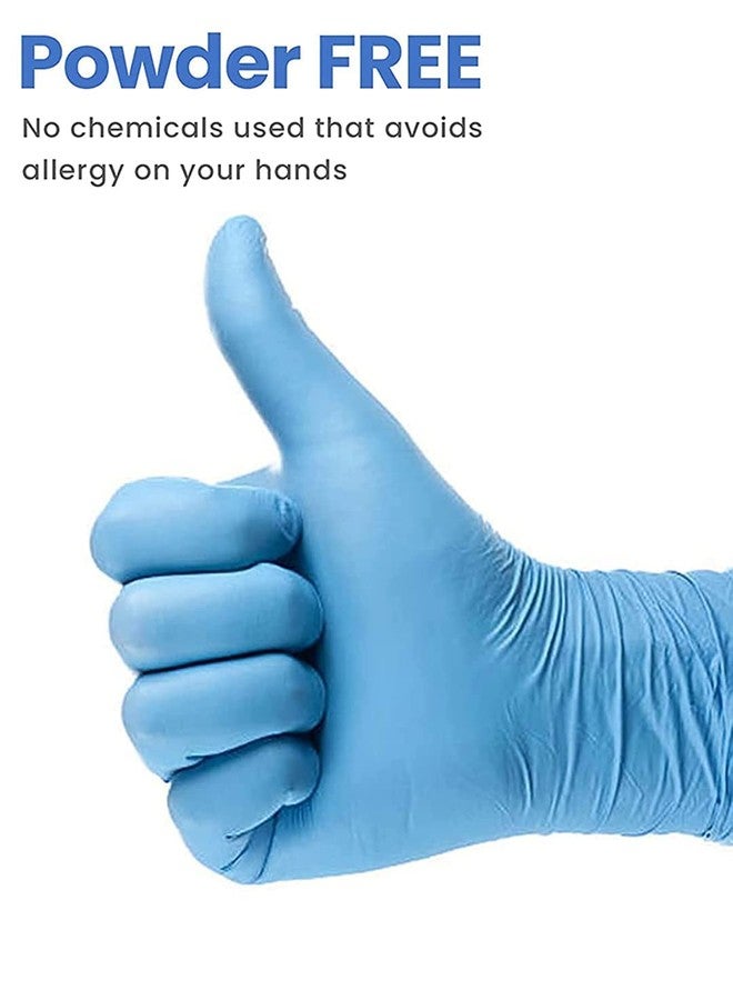 hobf Powder Free Nitrile Hand Gloves,Surgical gloves, (Large Blue, Pack of 100 Pcs.) HOBF100-BL-NT-12-L - Image 5